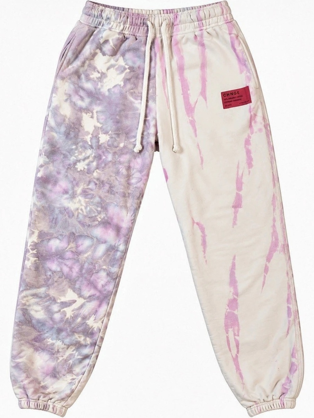 CHNGE Organic Cotton Tie Dye Sweatpants Joggers XS Pink Purple Split Leg